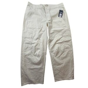 Universal Thread Womens Cream High-Rise Wide Leg Cargo Pants Size 16 NWT Utility